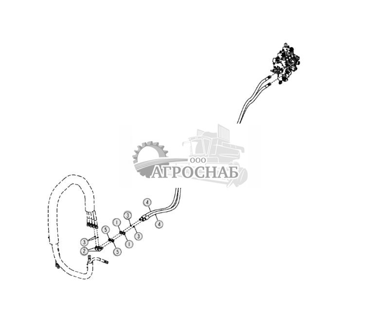 Гидравлические шланги цилиндра наклона отвала (механизм наклона под углом) (172822 - ) - ST10758 504.jpg